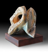 YUNTA (Yoke) by Juan Ramon Gimeno - 14.17” x 14.17”x 12.2 “, Corten steel. 12.2” x 12.2” x 2.36” total height 14.56” Ceramic sculpture